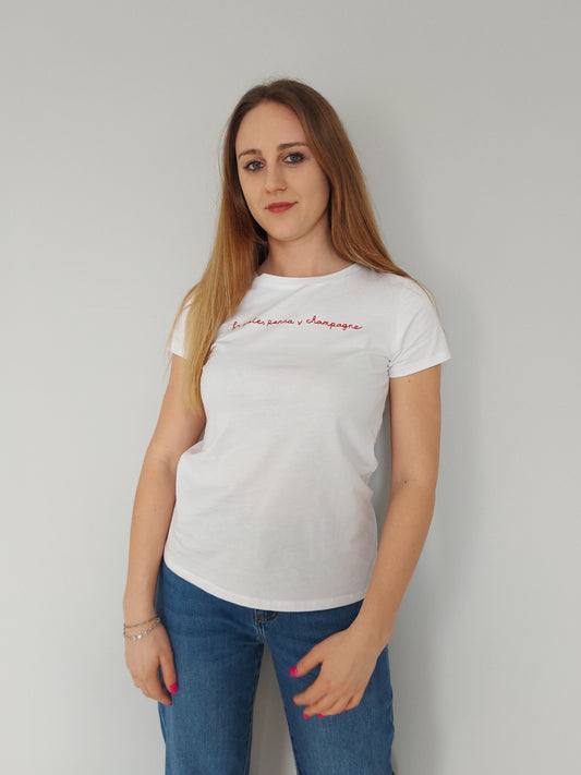 T-shirt Mezza Manica Bianca con Scritta